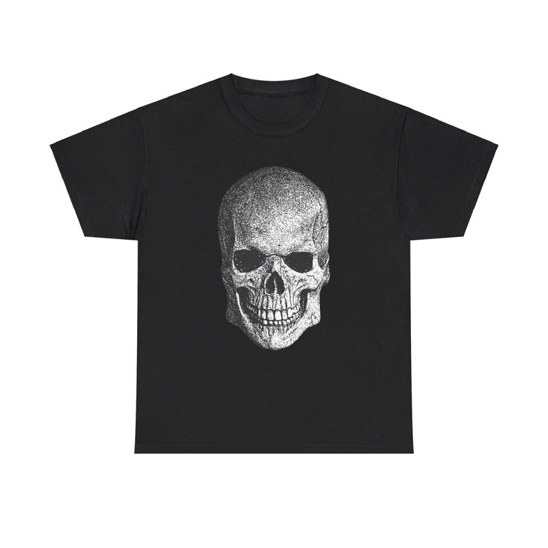 Scary Skull Graphic T Shirt Vintage Grunge Goth Evil Demon Horror Halloween