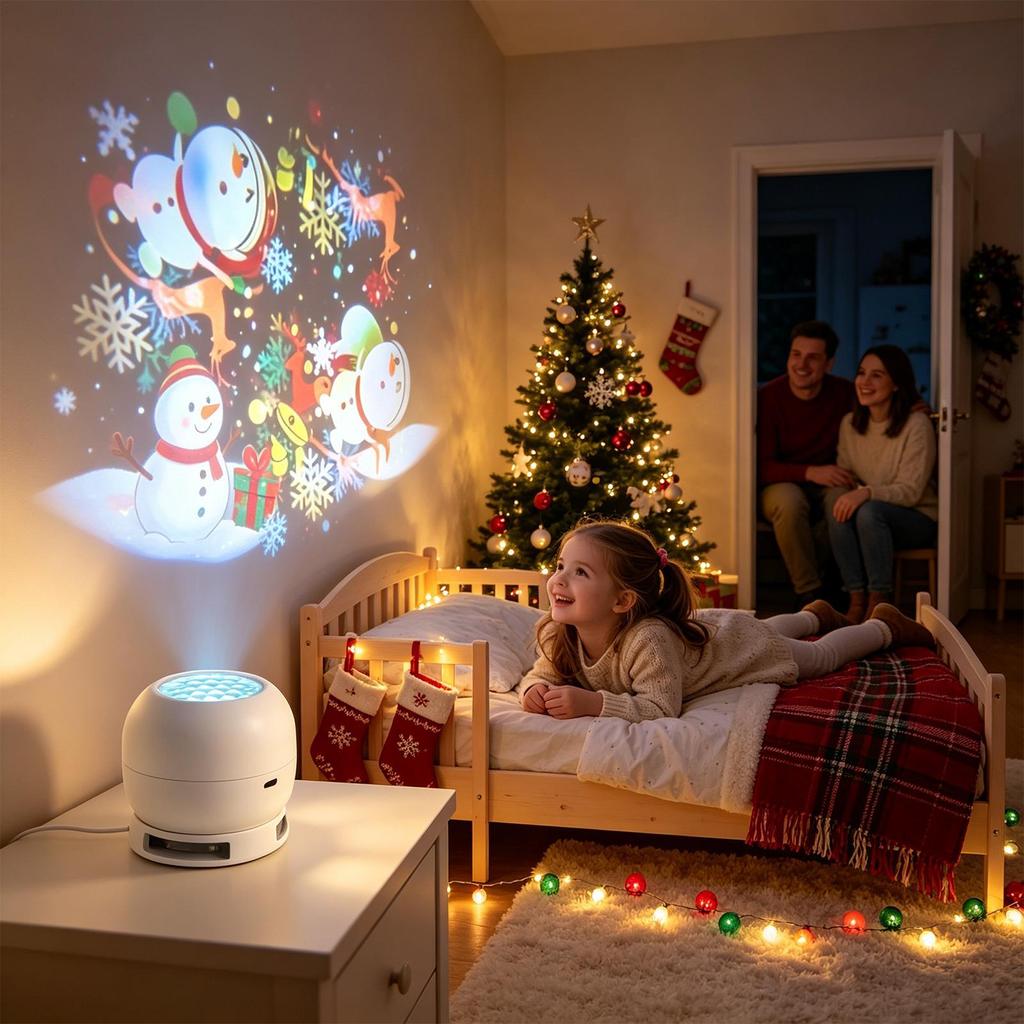 360 Dynamic Rotating Projector Light LED Christmas Starry Sky Projector Light USB Powered Atmosphere Night Light For Room Decor