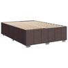 LED Box Spring Bed with Mattress Dark Brown 140 x 200 cm Fabric