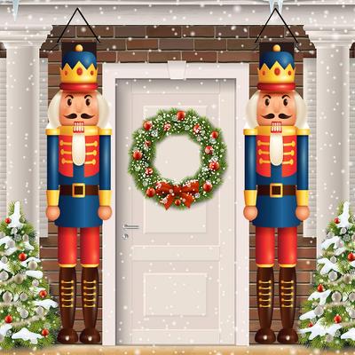 Рождественский дверной куплет в форме Щелкунчика Navidad Natal Noel Настенное украшение С Рождеством Христовым Украшения для дома 2025 Новый год 2025