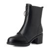 Genuine Leather Black Booties Women Boots Warm Short Spring Autumn Boots High-heeled Marton Boot Women