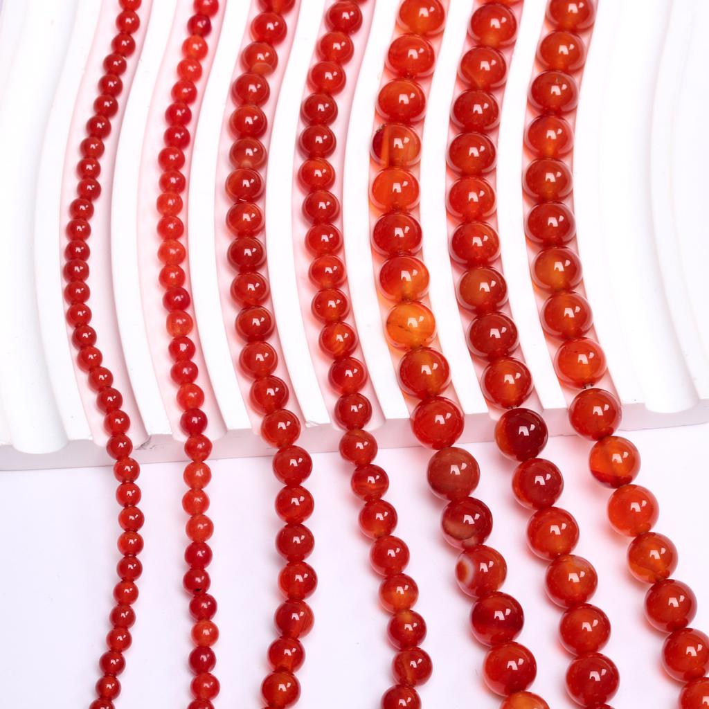 Creative Red Carnelian Agate Natural Stone For Jewelry Making Beads 40/30/20Pcs DIY Round Loose Beads Bracelets 4/6/8mm
