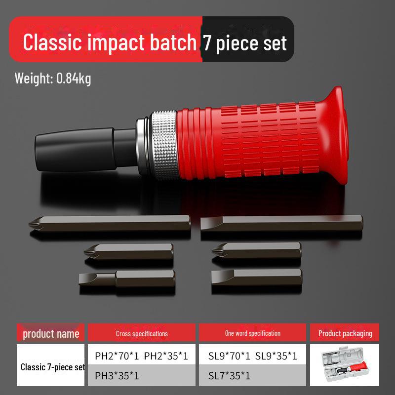 Набор отверток с ударным и молотковым механизмом: Ослабляйте, извлекайте и закручивайте винты без усилий.