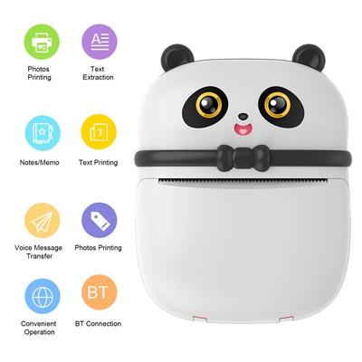 Карманный термопринтер Mini Panda, 57 мм, беспроводной Bluetooth-принтер, 300 точек на дюйм, с 1 рулоном термобумаги для печати фотопамятных этикеток