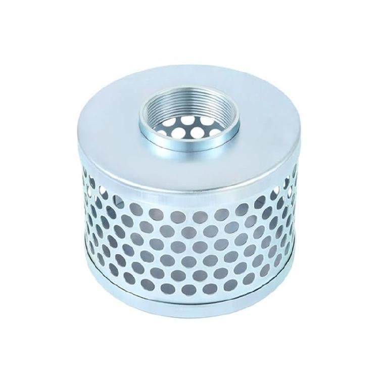 Pump Suction Filter Basket With NPT Female Thread Carbon Plated Steel Mesh Block Debris Effectively for Solids Reduction
