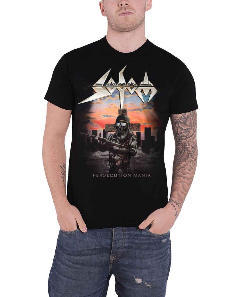 Sodom T Shirt Persecution Mania Album Cover Band Logo new Official Mens Black