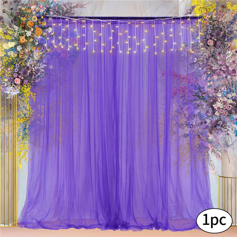 Tulle Curtain White Background Roller Curtain Wedding Party Arch Drape Hotel Banquet Outdoor Activities Decorative Valance Drape