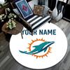 Custom Name,Miami Dolphins pattern round rug,Carpet Rug for Living Room Bedroom Playroom ,Non-slip Floor Mat,Holiday Gifts and Birthday Gifts.