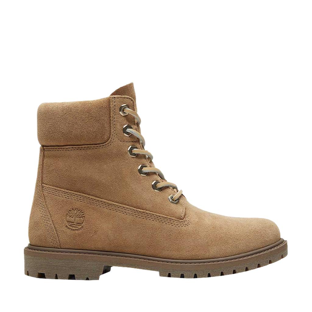 Timberland 6-дюймовые водонепроницаемые ботинки Бежевая замша Женские кроссовки Коричневые TB0A43F8EW1