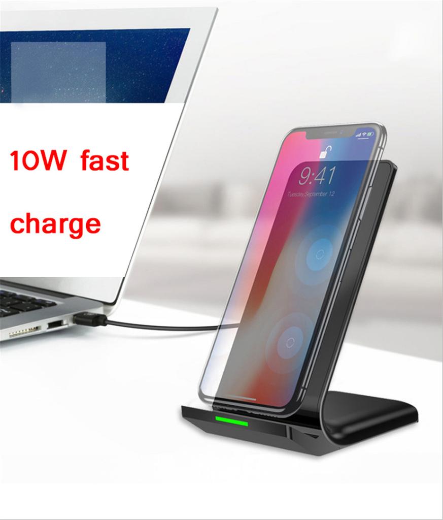 10W Wireless Fast Charging Bracket Desktop Vertical Mobile Phone Charger Holder