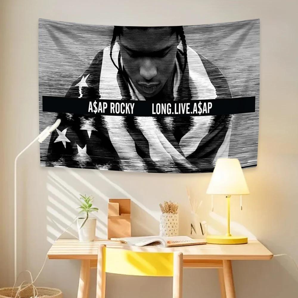 Asap Rocky Флаги Рэпер Гобелен Декор Комнаты Эстетика Музыкальный Альбом Арт Постеры Настенный Декор Спальня Концертный Фон Подарок для Поклонников