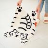 Honlaker Cartoon Tiger Shape Bath Mat Door Mat Flocking Floor Mat TPR Non-slip Bottom Soft and Breathable Absorbent Mat