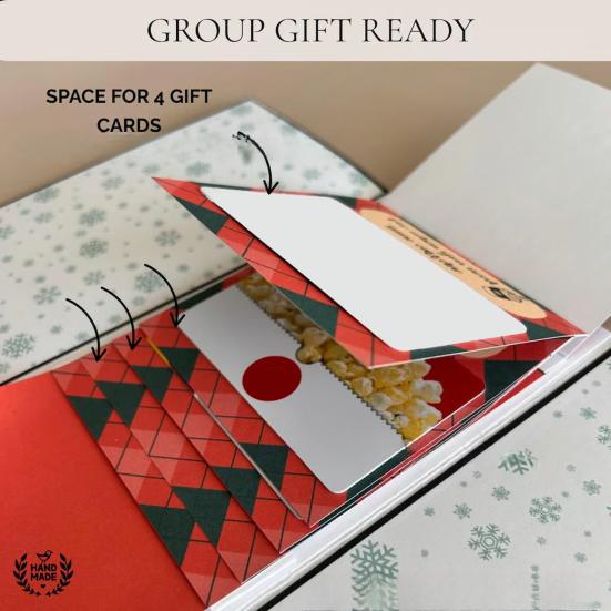 Книга-держатель для подарочных карт на Рождество Ручной работы Водопад Праздничный конверт для подарочных карт Буклет DIY Рождественские подарки Открытки с конвертами Подарок для семьи