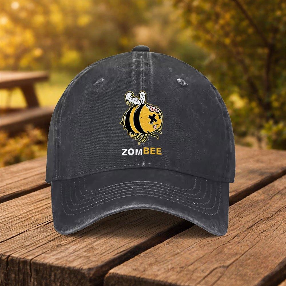 Zombie Bee Print Baseball Cap for Men Women Adjustable Duckbill Hat with BeeThemed Lightweight Suitable for Outdoor Sports