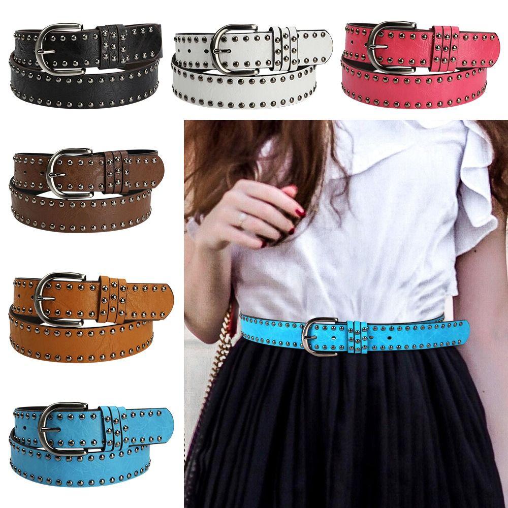 Роскошный брендовый дизайн, пояс с пряжкой, готический кожаный ремень, женский ремень для платья, пояс с заклепками