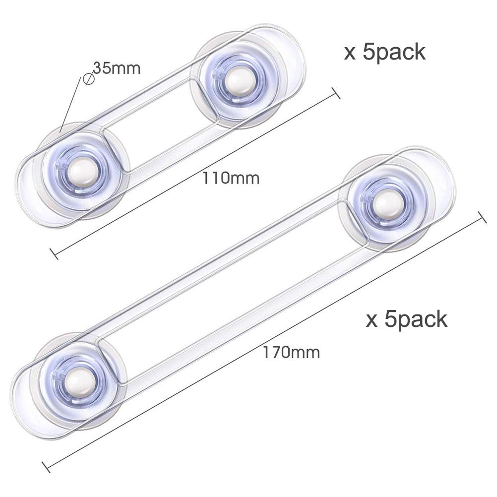 8PCS Child Safety Locks 2 Sizes Transparent Security Locks for Wardrobes Refrigerator