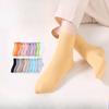 Female Spring Simple Sweat Absorption Breathable Leisure Solid Color Boneless Socks