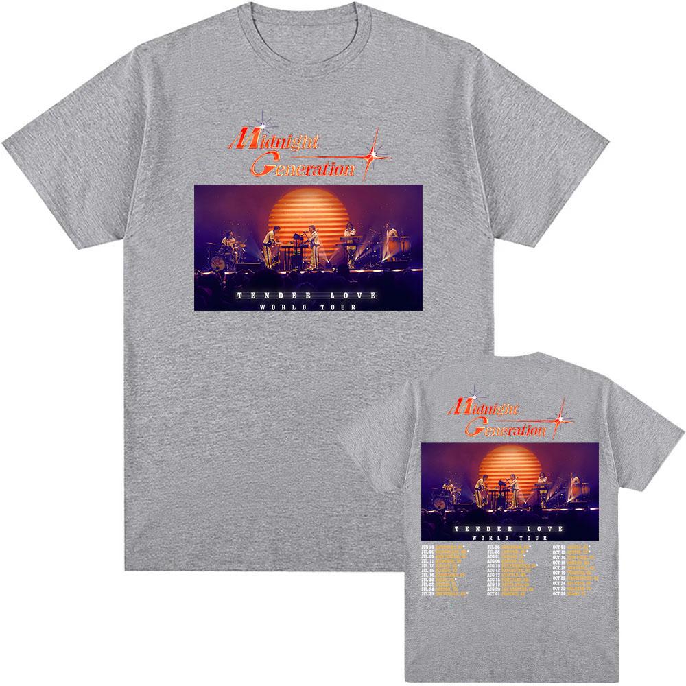 Tender Love World Tour 2025 Tshirt MIDNIGHT GENERATION Music Group Tshirt Cotton Short Sleeve Summer T Shirt for Unisex Streetwear