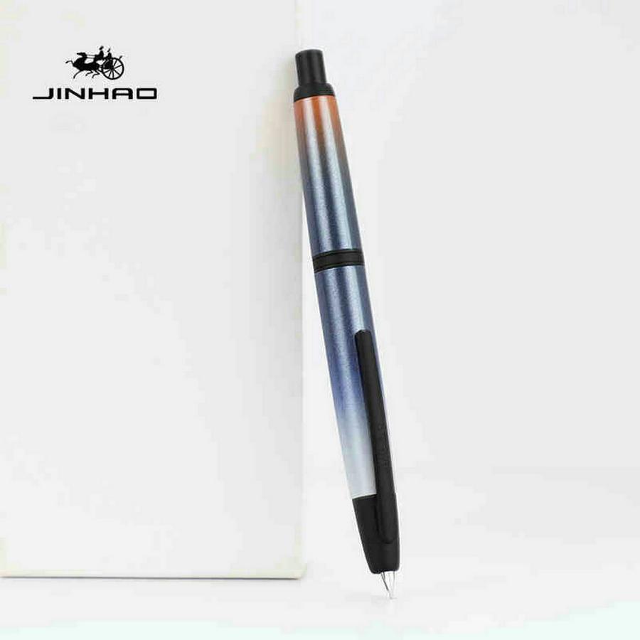 JINHAO 10 Нажимная Выдвижная Перьевая Ручка EF/F Перо Ручная Полировка Розовые Чернила Ручка с Конвертером Офисные Школьные Принадлежности A1