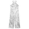 Kids Girls Halter Shiny Sequins Jazz Latin Dance Jumpsuit Sleeveless High Waist Pageant Romper Long Pants