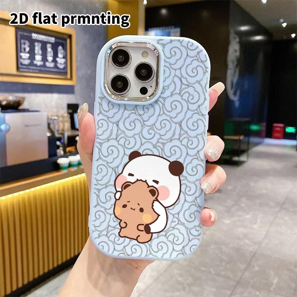 Phone case: 2D flat design suitable for iPhone 18 17 16 15 14 13 Pro protective case, couple style, panda snail, Christmas and Halloween gifts ...