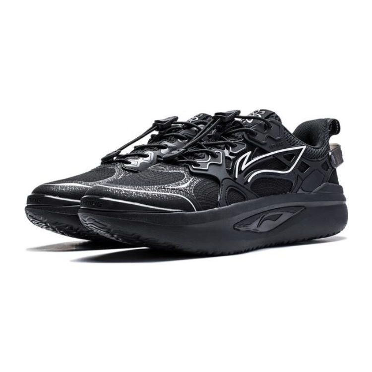 Li Ning Comfortable Non-Slip Wear-Resistant Low-Top Running Shoes Kids Sneakers Black YKCT148-3