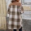 Women's Fashion Casual Long Sleeve Plaid Button With Pocket Jacket