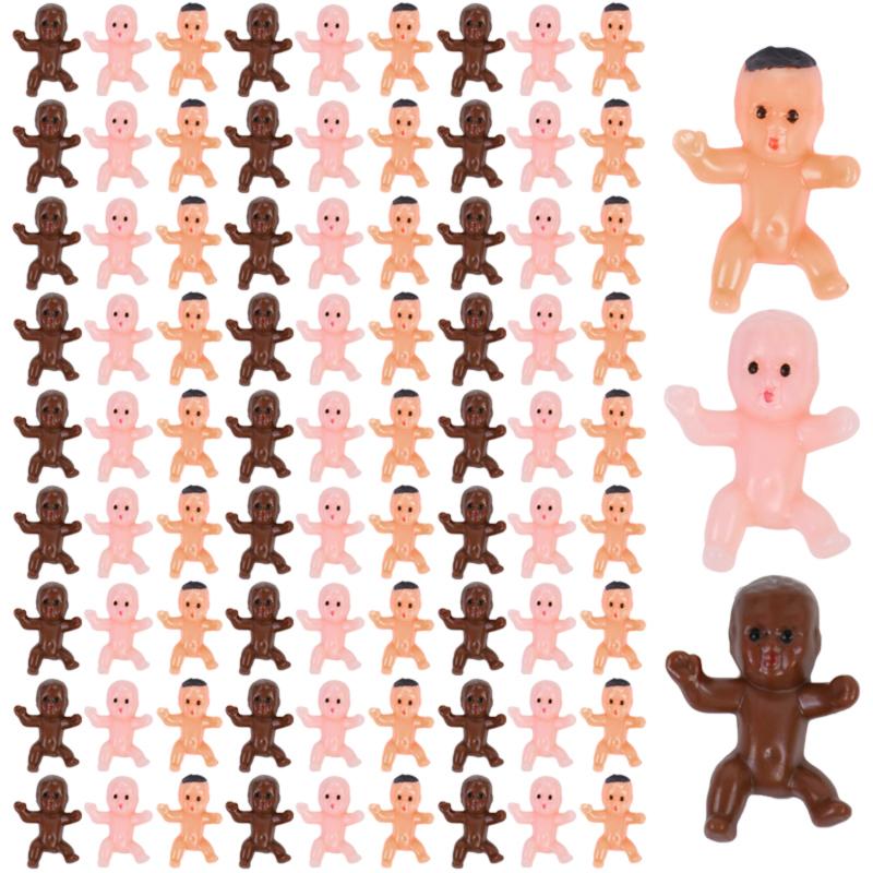 30/60Pcs Mini Plastic Babies Doll Baby Shower Favors Gender Reveal Party Decor Supplies Ice Cube Game Props Toy Gifts for Guests