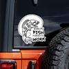 Born To Fish Forced To Work Vinyl Sticker Decal Sign Truck Car Bumper Waterproof Irregularly Shaped Car Decoration Decals