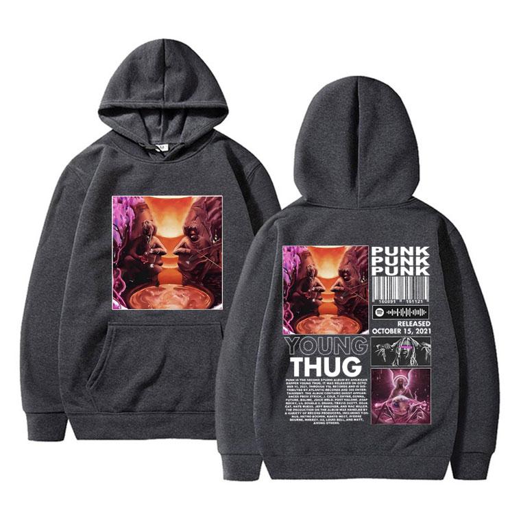 Rapper Young Thug Punk Album Music Print Hoodie Unisex's Hip Hop Rap Style Sweatshirt Unisex Oversized Streetwear Male Premium Hoodies