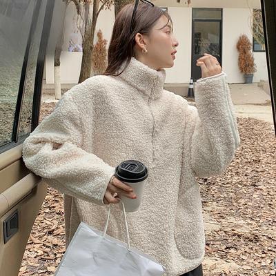 Осень-зима Большие размеры Женские однотонные пуловеры Винтажная толстая верхняя одежда Повседневные свободные топы с длинным рукавом