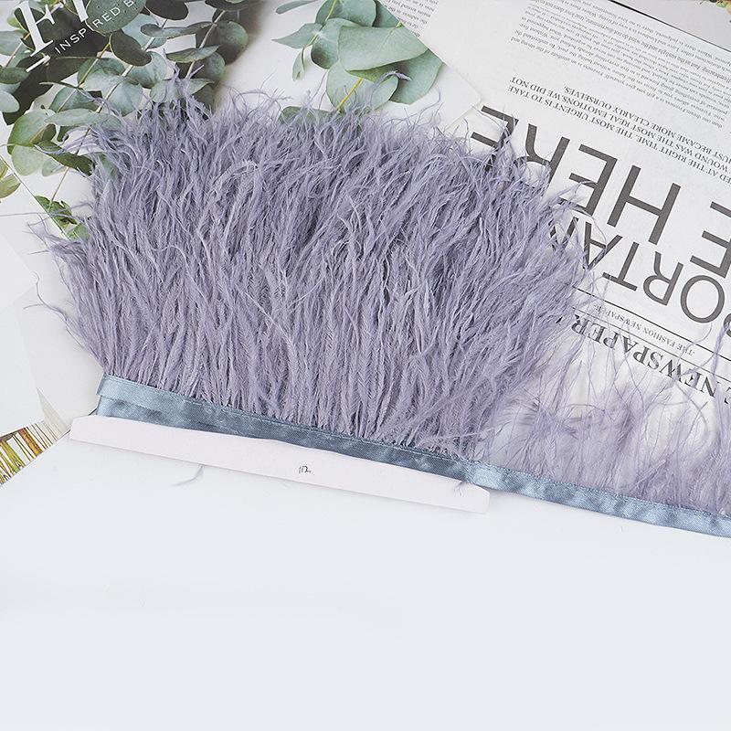 8-10Cm Ostrich Feather Wedding Dress Diy Performance Clothing Accessories Feather Tassel Including Webbing