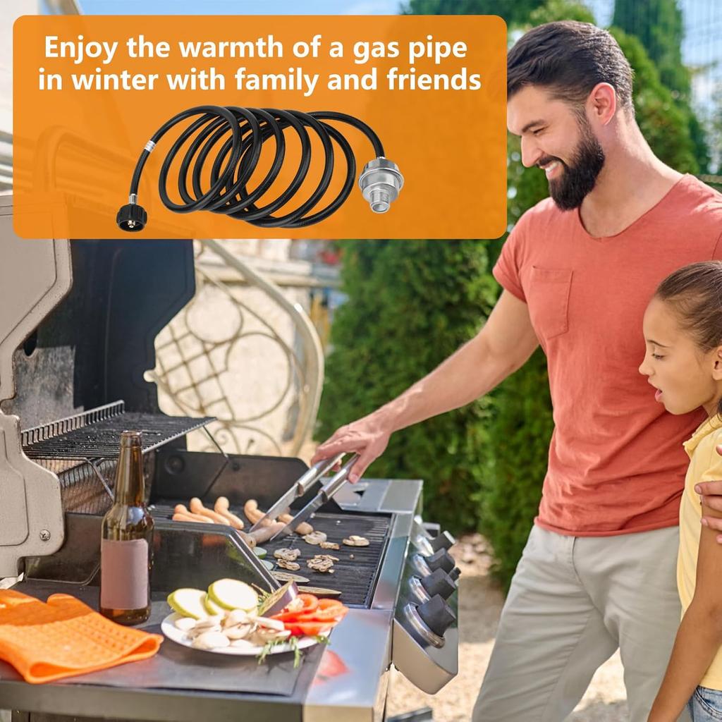 F273699 12Ft Propane Fuel Filter with Hose Compatible with Mr. Heater Big Buddy Propane Heater to Propane Tank,with QCC1/Type1 Adapter Connect 20-45