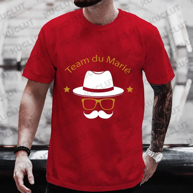 French Single Farewell Bachelor Stagparty Tees Future Team Groom Squad Evg Tops Groomsman Wedding Party T Shirt Short Sleeve