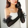 Wedding Dress Women Long Mittens Elastic Bridal Mesh Gloves Solid Lace Sleeves Gloves  Outdoor