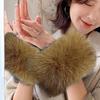 Yousheng 1 пара манжет из искусственного меха Женские пушистые согревающие руки Пушистые теплые меховые браслеты для зимних, весенних, осенних нарядов, для катания на лыжах, вечеринок