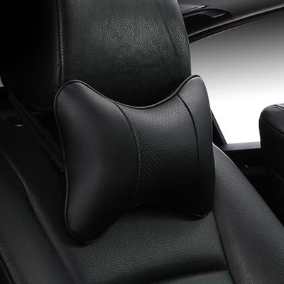 Автомобильные подушки для шеи из искусственной кожи, защита для головы, черный/красный, универсальный подголовник, подушка на спинку, легко устанавливается и
