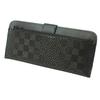 Inden Long Bundle Black Background X Black Small Checkered Pattern [Indenya] Wallet, L, Thin, Deerskin, Lacquer, 2107-01-167