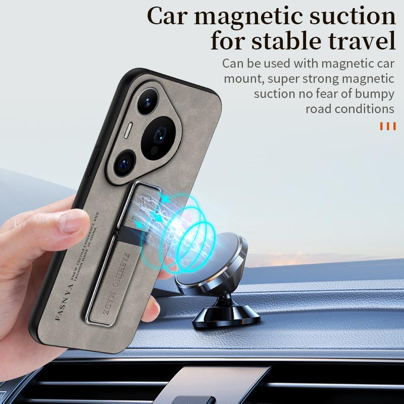 Для Huawei Pura 70 Pro 5G чехол кожаный магнитный держатель чехол для телефона для Huawei Pura 70Pro 70 Pro силиконовый противоударный задний чехол