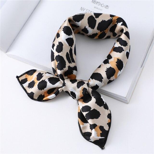 2021 Small Size Women Scarf Fashion Print Silk Scarves Square Neck Office Satin Handkerchief Bandana Foulard