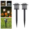 2Pcs LED Solar Pathway Lights Outdoor Street Garden Lantern Waterproof Landscape Walkway Decoration Lighting Lawn Patio Lamp