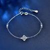 Moissanite Four-leaf Clover Bracelet for Women S925 Sterling Silver Ins Spring Forest Style Korean Style Bracelet Bestie Niche Hand Jewelry