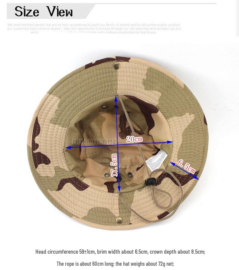 Unisex Outdoor Camouflage Boonie Hat for Camping, Fishing, and Travel - Sun Protection Included