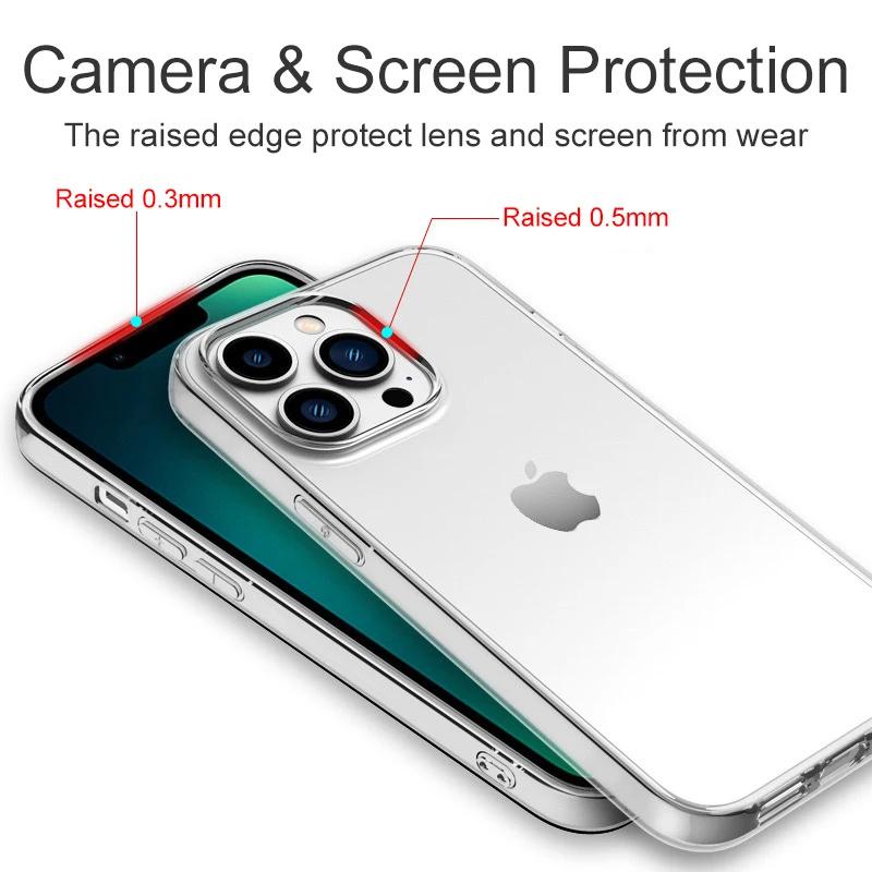 Silicone Ultra Thin Soft Case For For Iphone 15 14 13 12 Mini 11 Pro XS Max X XR SE2 SE 3 8 Plus Clear Transparent Back Cover Slim 7