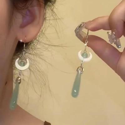 Китайские серьги-кисточки с лунным нефритом: Уникальный дизайн и элегантный тренд