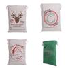 Festive Canvas Gift Bag With Reinforced Drawstring For Holiday Gift Wrap