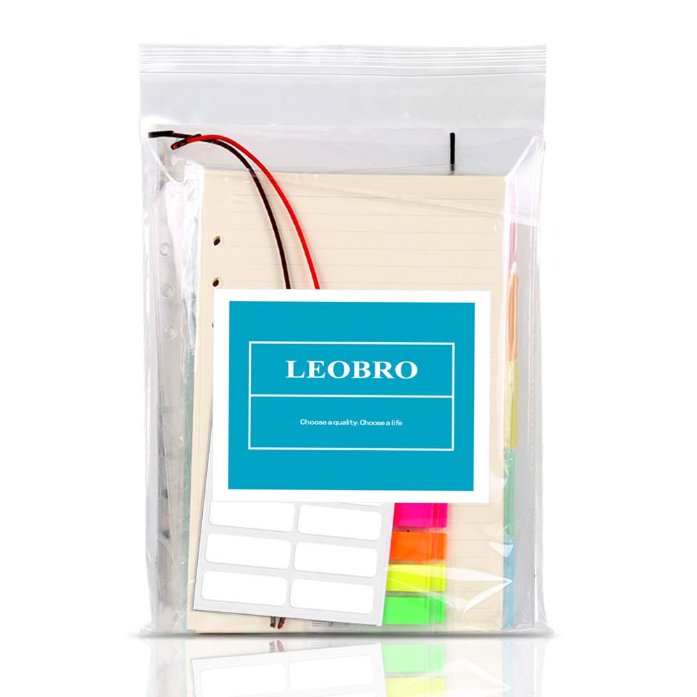 LEOBRO Системный планер Системный планер A5 Набор сменных листов PP Цветной Прозрачный Самоклеящиеся заметки Горизонтальный 6 Прозрачный Для бизнеса Для заметок PP Набор, Сменный блок, Размер, 2,