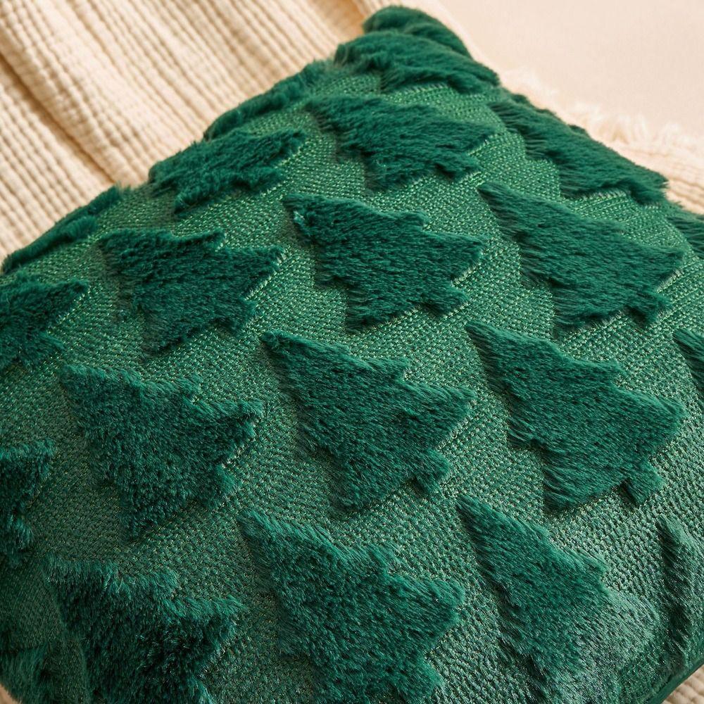 Soft Christmas Plush Pillowcase 3D Pattern Cushion Cover Comfortable Pillow Case Sofa/Bed