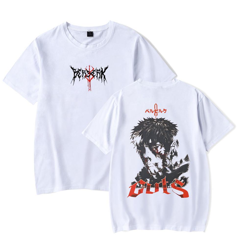 Футболка аниме Berserk Guts Acid в стиле ретро с винтажным принтом, мужская повседневная футболка с коротким рукавом из хлопка Harajuku, унисекс