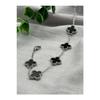 Black Silver Steel Clover Bracelet